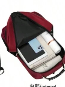 Mochila Masculina De Grande Capacidade Para Computador Mochila Casual Mochila Para Estudantes R-2102 - Castanho - Visão 2