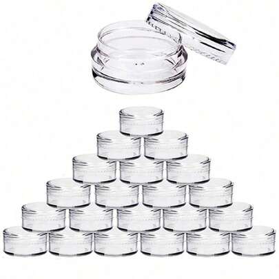 5件装-空盒钻石粉首饰收纳盒眼影分装瓶小圆化妆品容器旅行便携盒分装罐迷你小圆罐带盖圆形化妆品盒分装瓶防漏瓶美甲首饰盒亮片分装空瓶小圆瓶眼影金粉霜瓶