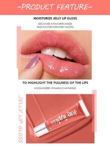 HANDAIYAN Moisturizing Glass Lip Gloss Fruit Color Jelly Lipstick Lip Gloss Lip Oil, 10ml Single Pack - 07 Primrose - Xem 5