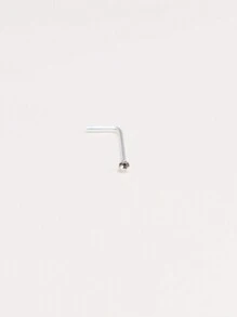 2 st 925 sterlingsilver 24G minimalistisk 1mm glänsande näsa piercingsmycken - Silver - Visa 5