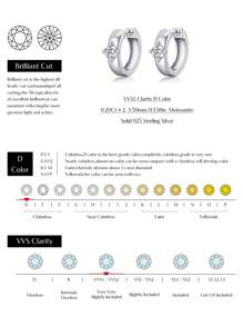 MODIAN Bông tai bạc 925 đính đá Moissanite tròn, bông tai đính kim cương nhân tạo dùng cho lễ đính hôn và cưới, quà tặng trang sức dành cho phụ nữ. - Bạc - Xem 3