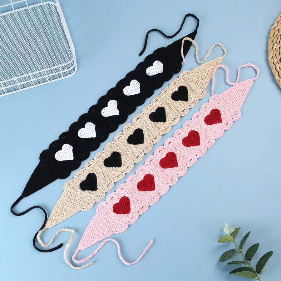 1 chiếc băng đô hình trái tim đáng yêu dành cho nữ - màu đen - Xem 1