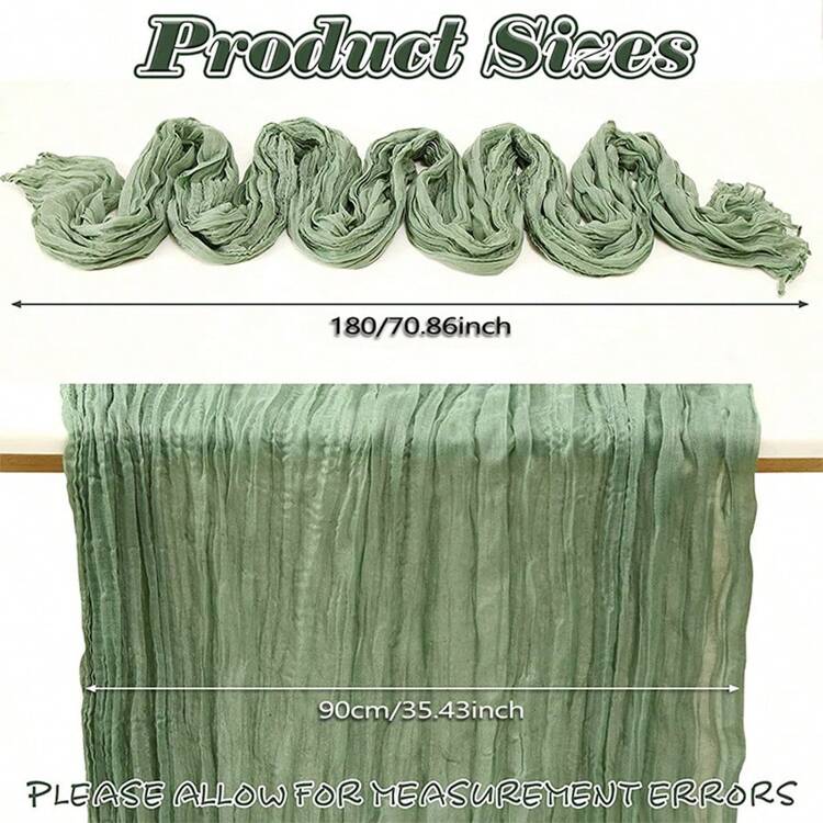 1入組芝士布桌布波西米亞紗質桌布，透明的桌布適用於婚禮、新娘、嬰兒派對、生日派對、蛋糕桌裝飾 - 香檳色 - 查看 2