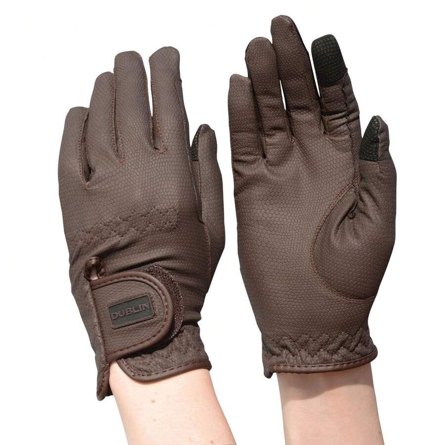 Dublin Touch Screen Everyday Riding Gloves (Brown) - Brown - View 1
