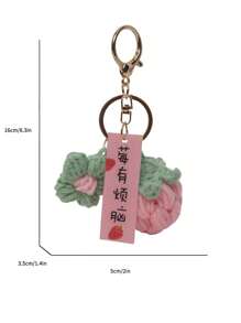 精致手工编织可爱吊坠编织创意针织钩针钥匙扣女包配饰礼品钩针配件 - 粉色 - 查看 6