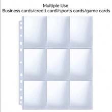 540 Pockets Baseball Card Sleeves Trading Card Pages, 30 Pages 9 Pocket Double-Sided Pages Trading Card Storage Album Pages 11 Holes Fit 3 Ring Binder Protectors Fit For Sport Cards, Coupon, Business Cards Back To School - Clear - View 9