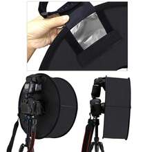 PULUZ 45cm Round Style Macro And Portrait Softbox SpeedLite Flash Light Foldable Diffuser - Black - View 8