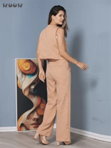 Women Two-Piece Outfits - Màu Khaki - Xem 3