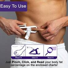 Accurately Measure Your Body Fat Percentage With This 1pc Body Fat Caliper And Measurement Chart Combo! - Multicolor - View 7