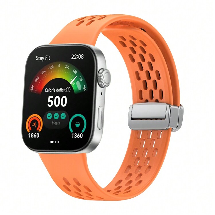 带透气孔的硅胶表带适用于华为 Fit 3 手表，Fit 3（孔款）作为返校学生的礼物 - 均碼 - 查看 6