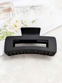 4入組純色霧面中空髮夾，具有強大的防滑力，適合女士，簡約霧面矩形髮夾，可用於女士薄或厚髮的夾子造型配件