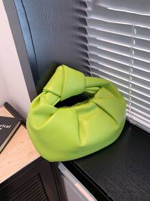 Fashionable Simple Pleated Cloud Handbag, New Versatile Shoulder/Underarm Bag - Green - View 6