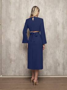 Women Two-Piece Outfits - 藏蓝色 - 查看 2