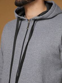 Men Hoodie & Sweatshirt Co-Ords - Màu xám đen - Xem 4
