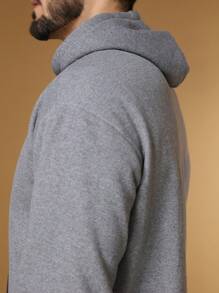 Men Hoodie & Sweatshirt Co-Ords - Màu xám đen - Xem 7