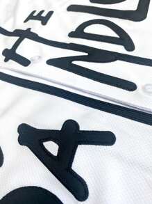 Boyfriend Style Men's Embroidery Baseball Jersey 11 White Casual Short Sleeve V-Neck Button T-Shirts Party Sports Top - 白色 - 查看 5