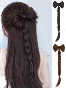 Süße Haarspange mit verdrehtem Zopf und Schleifendekoration für den Hinterkopf, Valentinstag Haarklammern, Haarspangen, Schulbedarf, elegant, College, Schleifen, Haraccessoires, Haraccessoires für Frauen, Haarteil, Haarnadel - Verschiedenfarbig - Übersicht 1