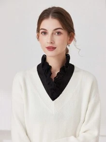 1 chiếc áo nữ cổ cao phối ren màu đen gợi cảm - Nhiều màu - Xem 3