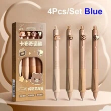 4 piezas Rotuladores de tinta de gel borrable, Bolígrafos retráctiles, Bolígrafos de dibujos animados lindos, Bolígrafos de escritura de punta fina de 0,5 mm, Bolígrafos de oficina y escolares para mujeres, niñas y niños - Multicolor - Ver 15