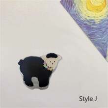 可爱猫咪黑色手机支架指环可折叠兼容 兼容三星通用配件，可爱黑猫亚克力手机支架，卡通粘性懒散桌面支架适用于智能手机兼容 、Android 手机，生日、家庭、朋友的礼物推拉式手机握把，手机配件 - 彩色 - 查看 11