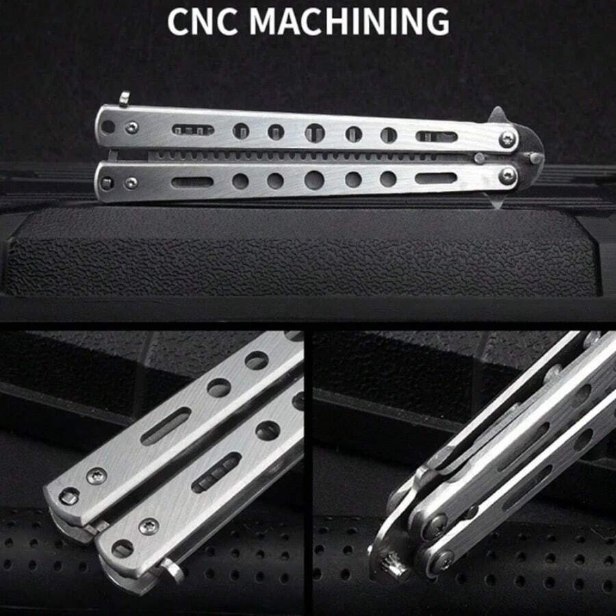 Foldable Comb Stainless Steel Practice Training Butterfly Knife Comb