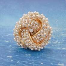1 pièce Bague fleur de rose en métal 3D exagérée avec des strass, porter élégamment pour les occasions de fête décontractées, idéal pour la Saint-Valentin, la mère, la fête des mères, en cadeau
