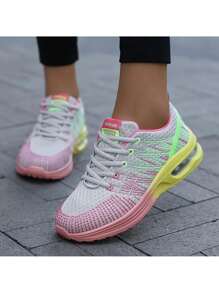 Atmungsaktive Sportschuhe für Damen mit erhöhter Höhe, gepolsterter Stoff, geeignet für alle Jahreszeiten, Outdoor-Wanderschuhe, rutschfeste leichte Lässig-Sneakers