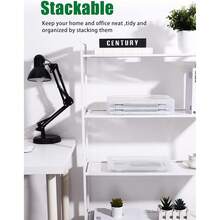 LSTUSA 4 Pack A4 File Portable Project Case  Plastic Storage Box For 8.5" X 11" Letter Paper  Scrapbook Paper Storage Boxes Documents Magazines Holder (Inner Size 12.2 X 8.9 X 0.7 In) - 彩色 - 查看 3