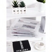 LSTUSA 4 Pack A4 File Portable Project Case  Plastic Storage Box For 8.5" X 11" Letter Paper  Scrapbook Paper Storage Boxes Documents Magazines Holder (Inner Size 12.2 X 8.9 X 0.7 In) - 彩色 - 查看 2