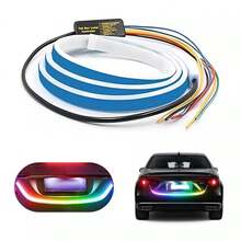 Tira Led Secuencial 120cm Para Cajuela Direccionales Reversa,Tira de luces LED luz de cajuela, trasera, luz direccional, de freno,tipo flujo, Tira de Luces LED para Coche,1.2m para Exteriores con Control de aplicación inalámbrico,Luces LED de circulación Diurna,Kit de Luces de neón, 120cm Tiras Led Barras Cajuela Autos Coche - Multicolor - Ver 1