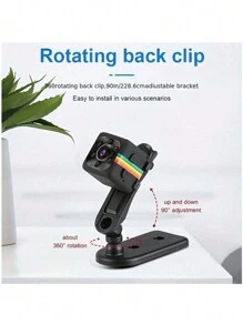 Compact HD Mini Night Vision Motion Detection USB Rechargeable Camera For Indoor Security And Babysitter Monitoring - Black - View 6