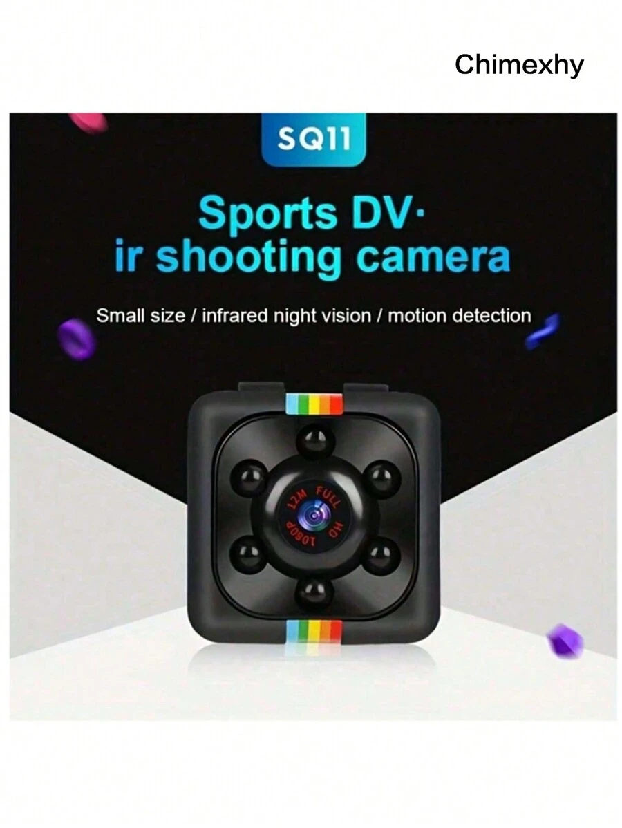 Compact HD Mini Night Vision Motion Detection USB Rechargeable Camera For Indoor Security And Babysitter Monitoring - Black - View 1