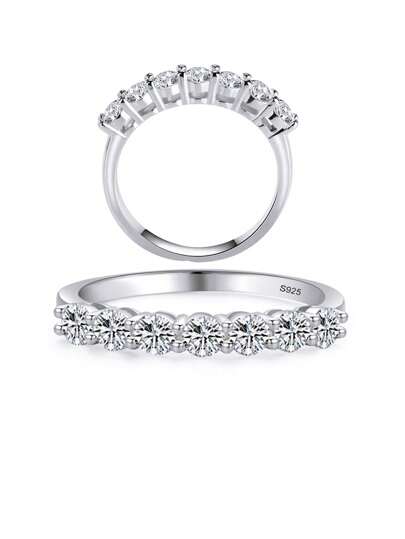 יחידה 1 פאשניסטה S925 כלי כסף קובייה גזרה זירקוניה טבעת לנשים , ישים ל מסיבה , סעודה , לקבוע תאריך , פסטיבל , כְּפִי A מתנה חתונה אירוסין תכשיטי כלה