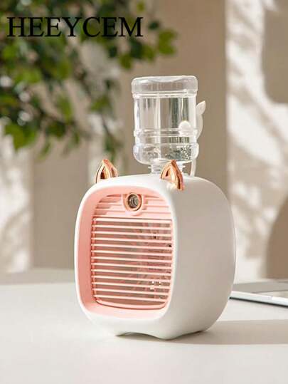 HEEYCEM Portable Mini Air Conditioner Fan Electric Fan Desk Misting 1200mAh 3 Gear Air Conditioner Water Cooling Fan USB Type-C Charging Spray Humidifier Fan Home Birthday Gifts Christmas Gifts