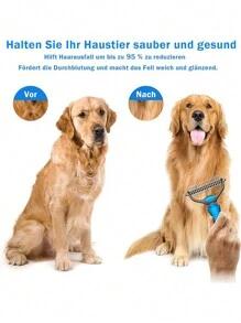 Outils de toilettage pour animaux de compagnie - Râteau à double face pour chats et chiens - Peigne anti-nœuds pour un démêlage facile - Fini les poils volants et désagréables - Grande taille