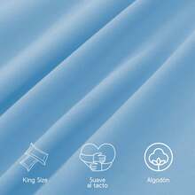 2 King Size Cotton Pillowcases In Various Colors - Baby Blue - View 2