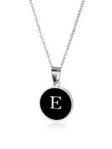 優雅精美的O形鍊環26個字母項鍊吊墜，金色簡約項鍊，適合作為女孩的節日生日禮物，不鏽鋼珠寶