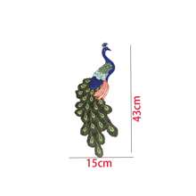 Juego de parches bordados con lentejuelas con patrón de pavo real y brillo chispeante para decoración de ropa - 1 pieza - Multicolor - Ver 16