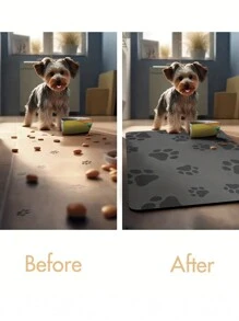 1 Pc Pet Feeding Mat, Absorbent Cat Food DogFood Mat, Cat Dog Mat, Quick Dry Non-Slip, EasyCleaning Cat Dog Water Dispenser Mat, PetSupplies, Cat Dog Water Bowl Mat