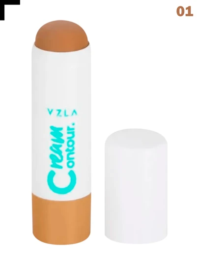 Vizzela Cream Contour Contorno em Stick (Contorno em Stick com textura cremosa e fácil de esfumar)
