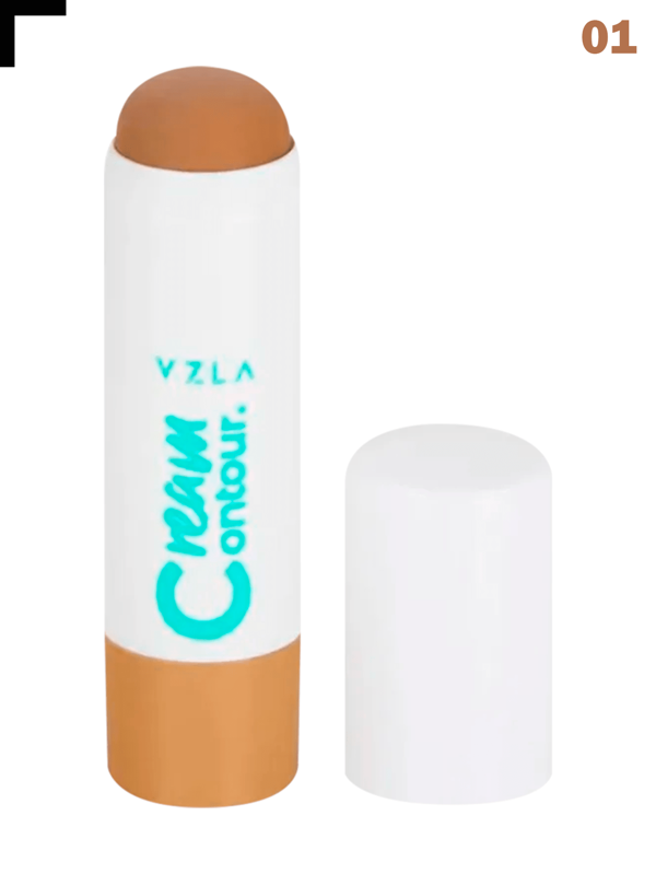 Vizzela Cream Contour Contorno em Stick (Contorno em Stick com textura cremosa e fácil de esfumar)