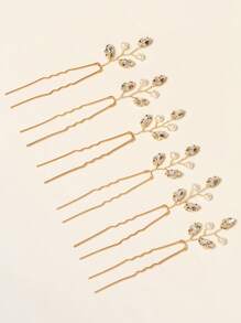 6pcs/Set Women's All-Match Versatile Delicate Hair Pins, Crystal & Pearl Braided Hair Clips, Wedding Bride Decorative Headpieces