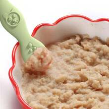 3pcs Baby Feeding Spoon, First Stage Spoon, Silicone, Training Spoon For Babies 6 Months And Above, Baby Spoon, Easy-Grip Tableware, Dishwasher Friendly, Boil-Proof, Green, Cream Color - Beige - View 8