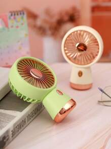 AOYI 1 pieza Ventilador de escritorio mini recargable de 3 velocidades ajustables de 500mAh con cable de carga