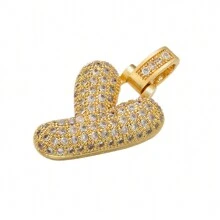 1入鑲嵌泡泡字母金鍍吊墜項鍊,26個字母供男女日常佩戴