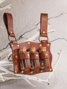 3 viales de poción de corcho medieval, bolsa de cintura fantasía lateral para Halloween