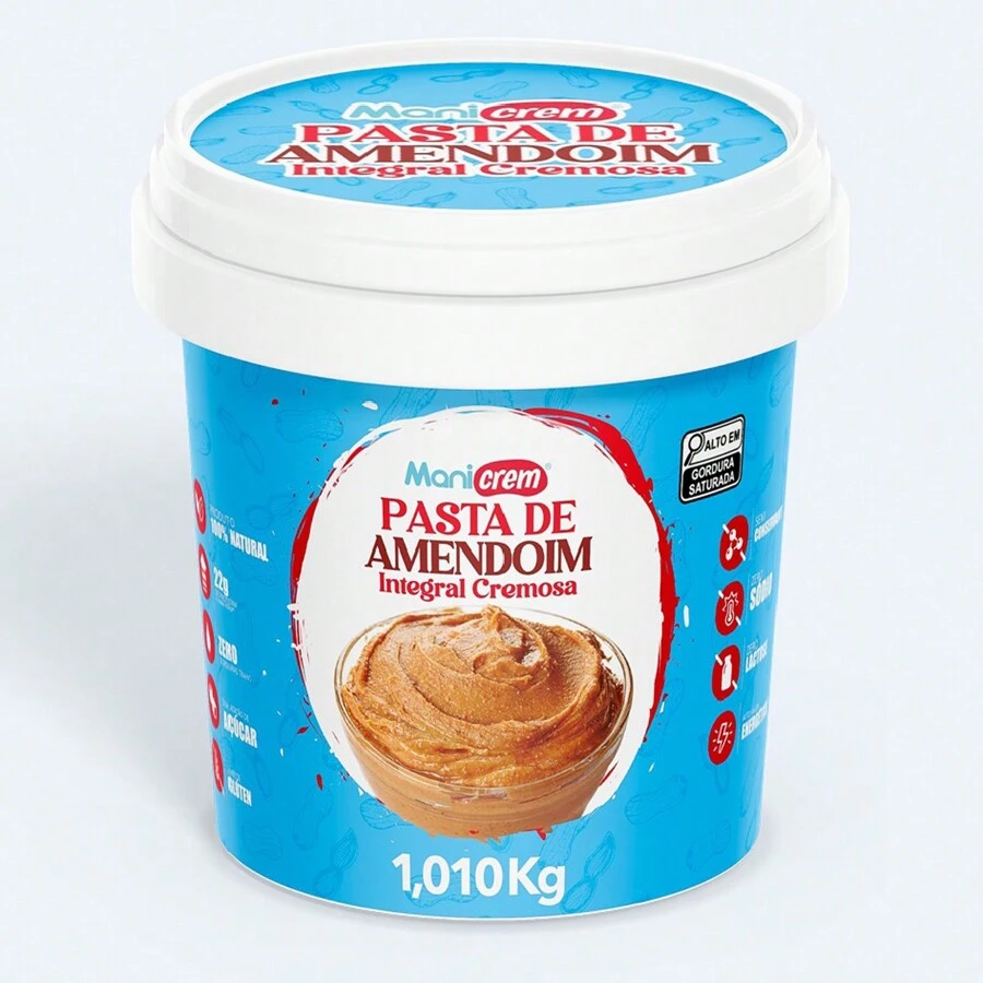 Pasta De Amendoim Integral 100% Amendoim Pote De 1kg - Manicrem - Integral - Visão 1