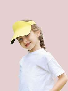 Kids' Sun Hat Outdoor Sun Protection Cap With Visor Suitable For Boys And Girls - Yellow - View 3