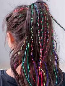 10pcs Hair Braids Assorted Gradient Color Hair Wrap String DIY Braid Hair Accessories Hair Jewelry Gifts For Girl And Teen Girls - Multicolor - View 12