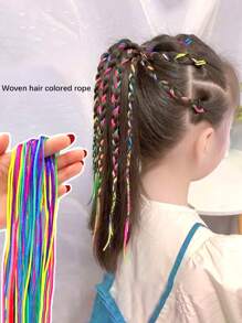 10pcs Hair Braids Assorted Gradient Color Hair Wrap String DIY Braid Hair Accessories Hair Jewelry Gifts For Girl And Teen Girls - Multicolor - View 2